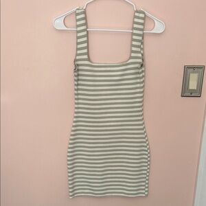 Zara Striped Mini Dress in Cream and White